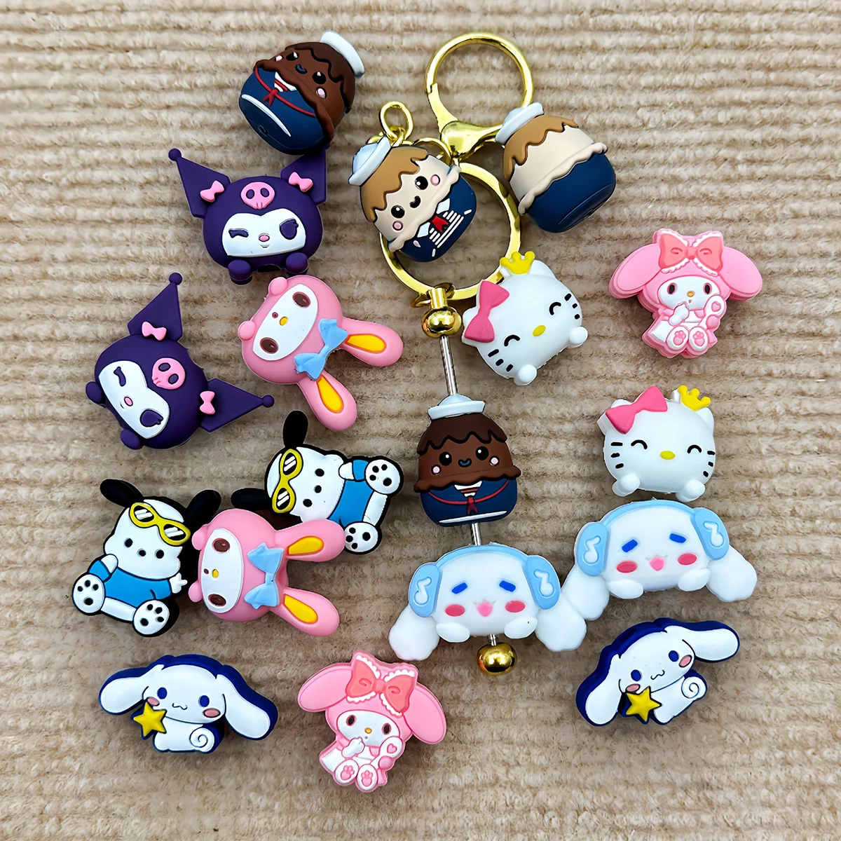 10PCS 3D Cartoon Silicone Focal Beads  Silicone Beads for DIY Pen Keychain Bracelet Jewelry Making Supplies DIY Creative Gifts
