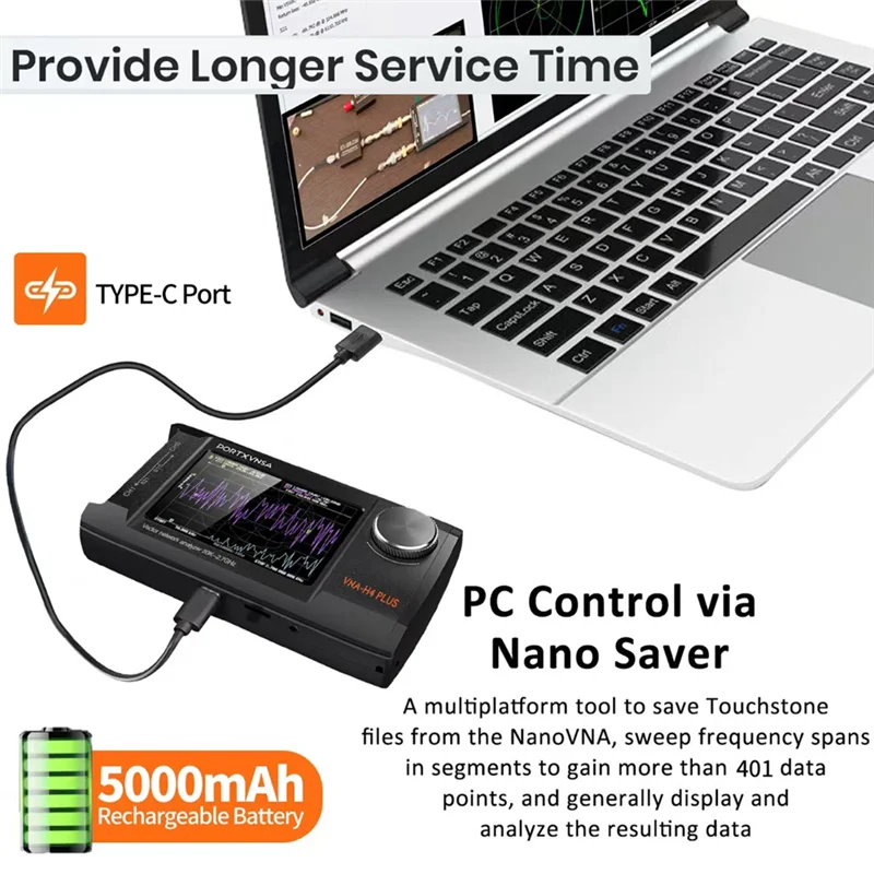 

REPLA-Portable Vector Network Antenna Analyzer 4Inch IPS LCD Display Touch Sreeen 50Khz 2.7Ghz Nanovna-H4 Plus With 32G Card