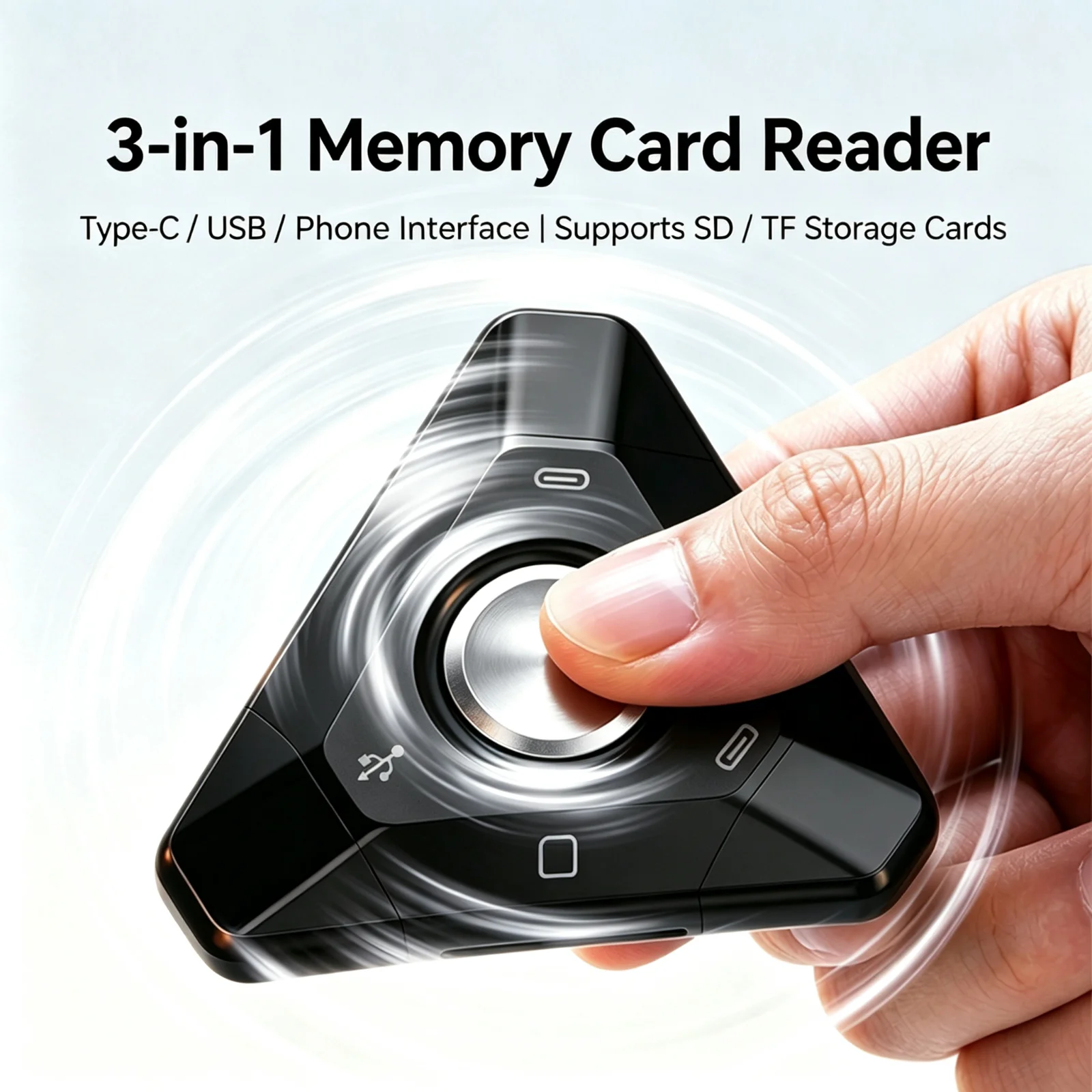 3-in-1 OTG High Speed SD Card Reader Type-C USB Phone Adapter for iPhone 15 14 Pro Max iPad Samsung Android Computer