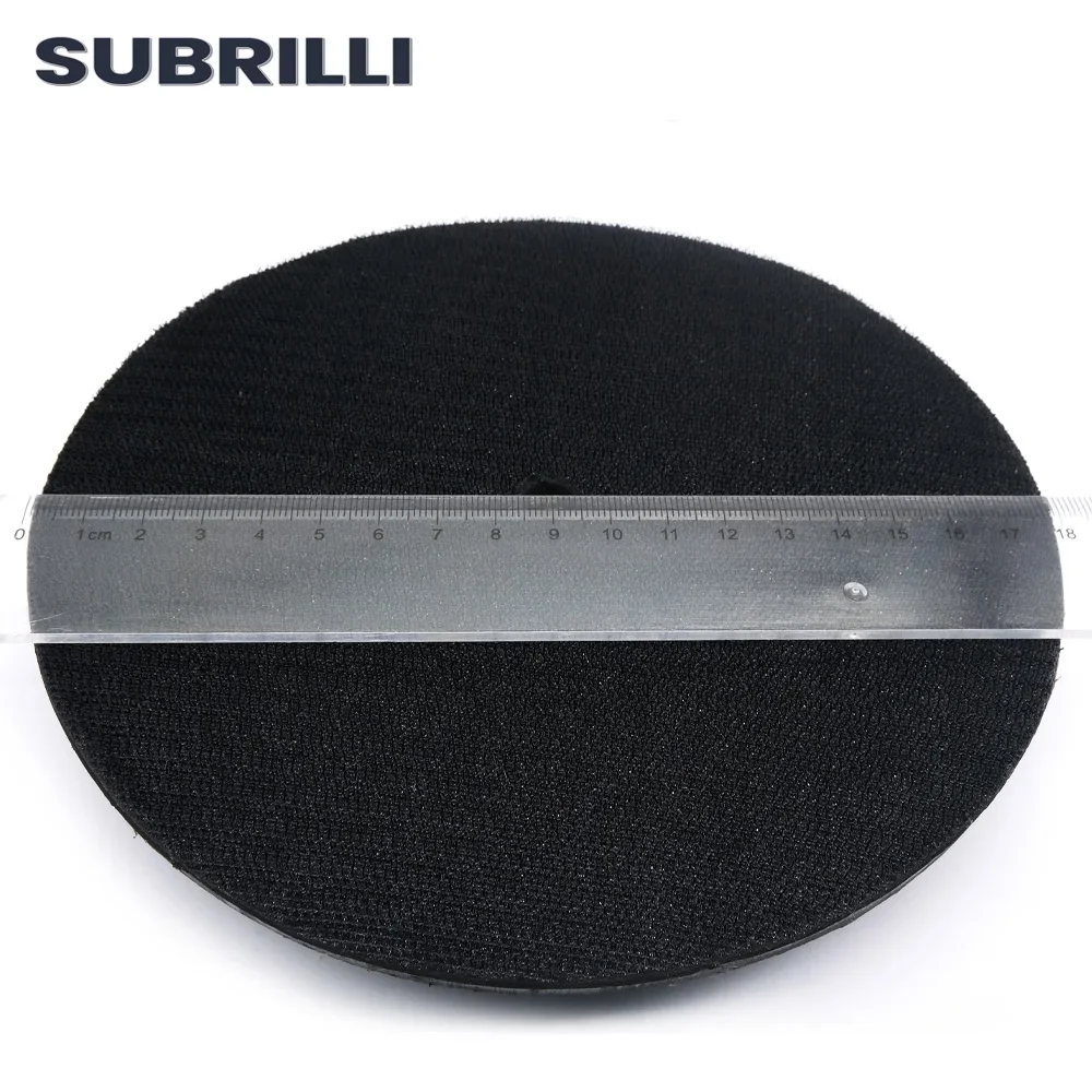 Subrilli 7 Polegada almofada de apoio de borracha 180mm gancho & loop almofada de apoio para lixar roda de polimento m14 5/8 "-11 rosca suporte traseiro