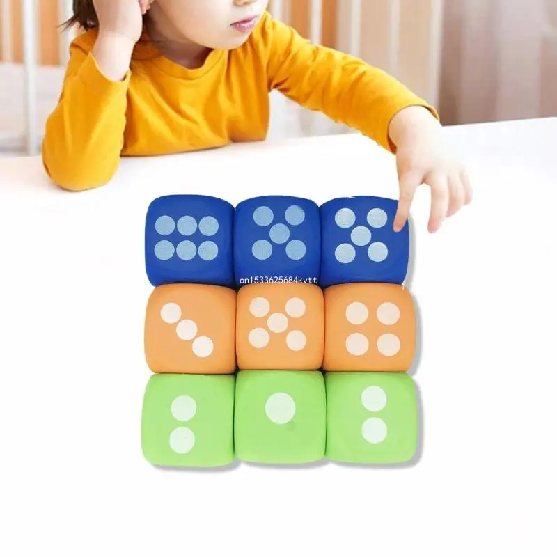 Pack of 6/12Pcs Large Colorful EVA Foam Dices Cubes with Number Dots Use for Kid Dropship