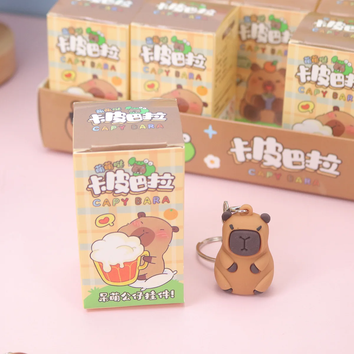 In Stock 24pcs Capybara Blind Box Keychain Cute Snot Bear Figure Mystery Box Doll Pendant Wholesale Bag Backpack Decorations - view 5