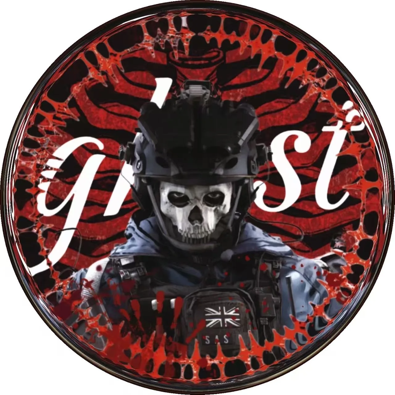 COD Call of Duty: Geegan Ghost Nikko Krueger Homemade Bar Badge Around Millet