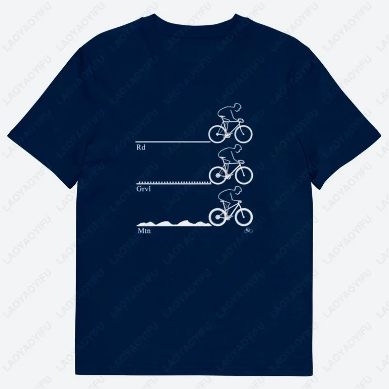 Mountain Gravel Road Organic Tshirt Sustainable Biking Fashion Tees Vegan Cycling Gift Men Women Cotton Casual Short Sleeve Gift