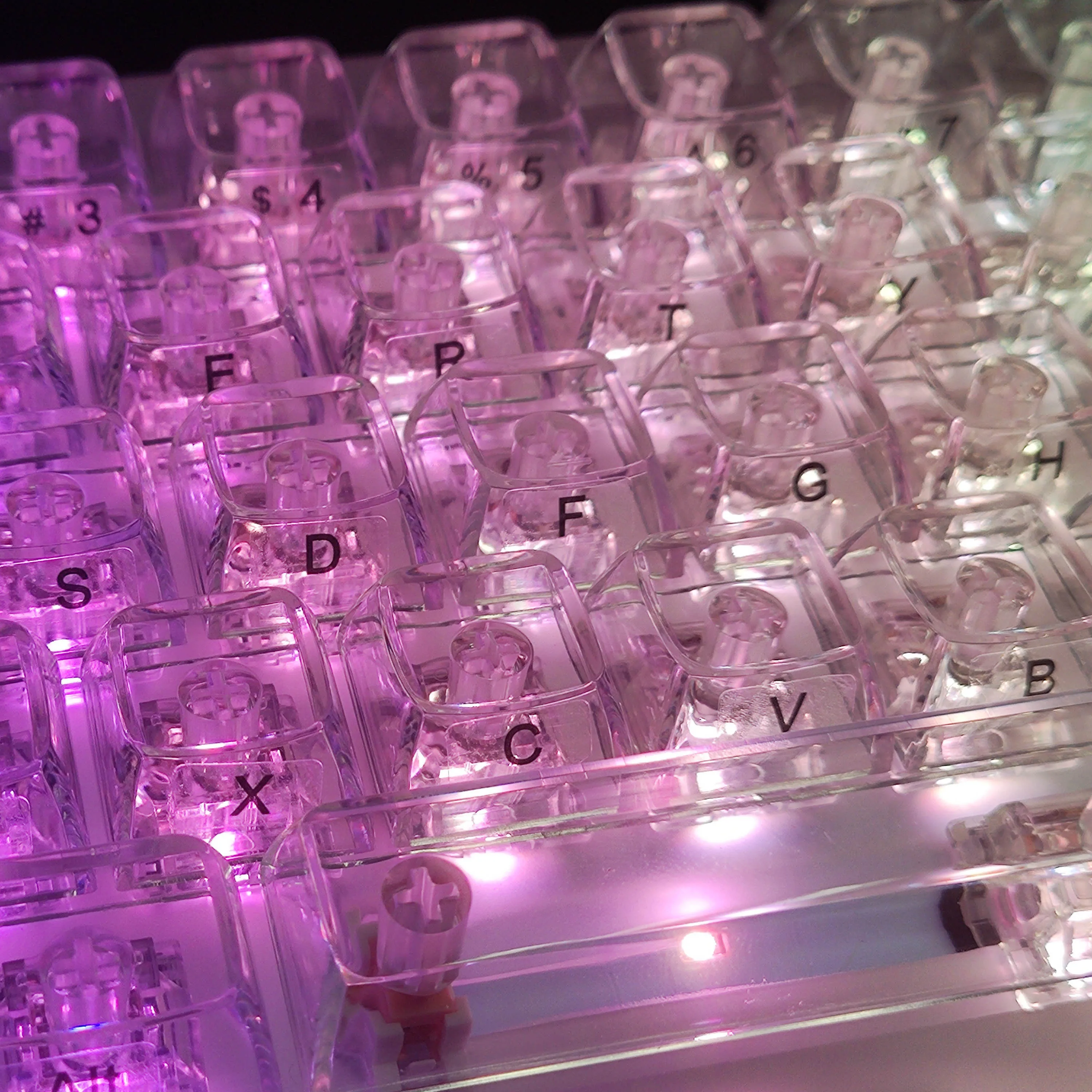 132 Keys Transparent Crystal Keycap backlit Keycaps For MX Switch Mechanical Gaming Keyboard CBSA Profile Blank Gaming Key Caps