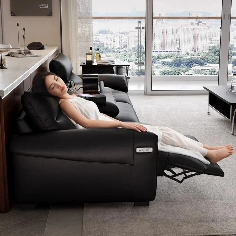 Genuine Leather Modern Sofas Italian Designer Aesthetic House Floor Electric Sofa 3 Seater Recliner Woonkamerbanken Furniture
