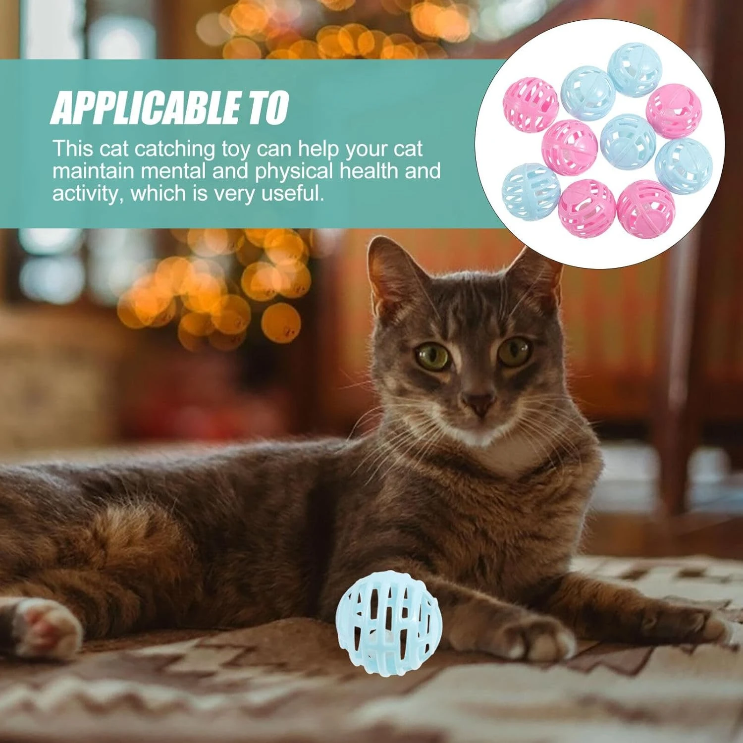 

Engaging Interactive Durable Cat Toys - Vibrant 10-Pack of Safe Plastic Toys for Cats - Ideal for Solo or Interactive Playtime -