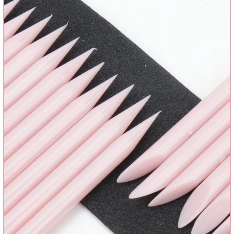 50/100 Stuks 9.5 Cm Nail Cuticle Pusher Manicure Remover Roze Plastic Stok Nail Art Design Gel Polish Tekening sticks Makeup Tools