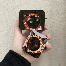 Cute Cat Starry Sky Case for AirPods Pro2 3 2 1 Pro Black Wireless Bluetooth Earphone Box Van Gogh Art Cover