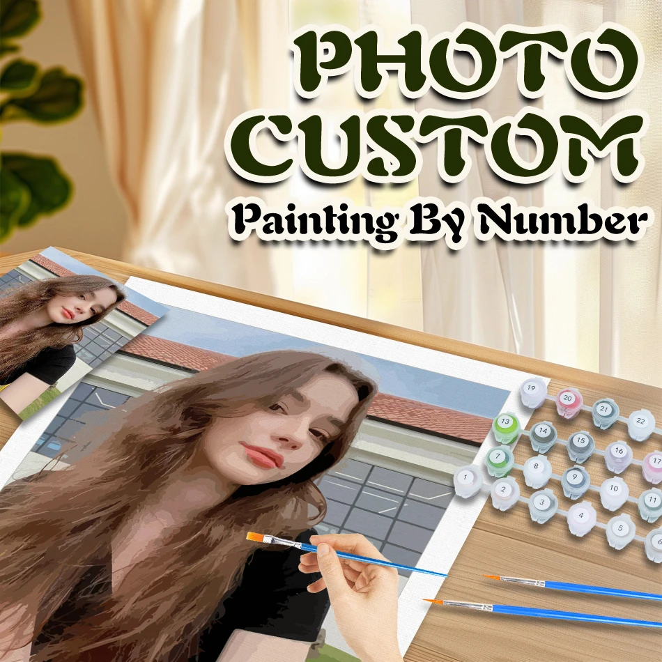 

PhotoCustom Paint By Numbers Kits For Adults Kits Custom Photo Picture With Numbers Family portraits Kit Wall Art Diy Gift For