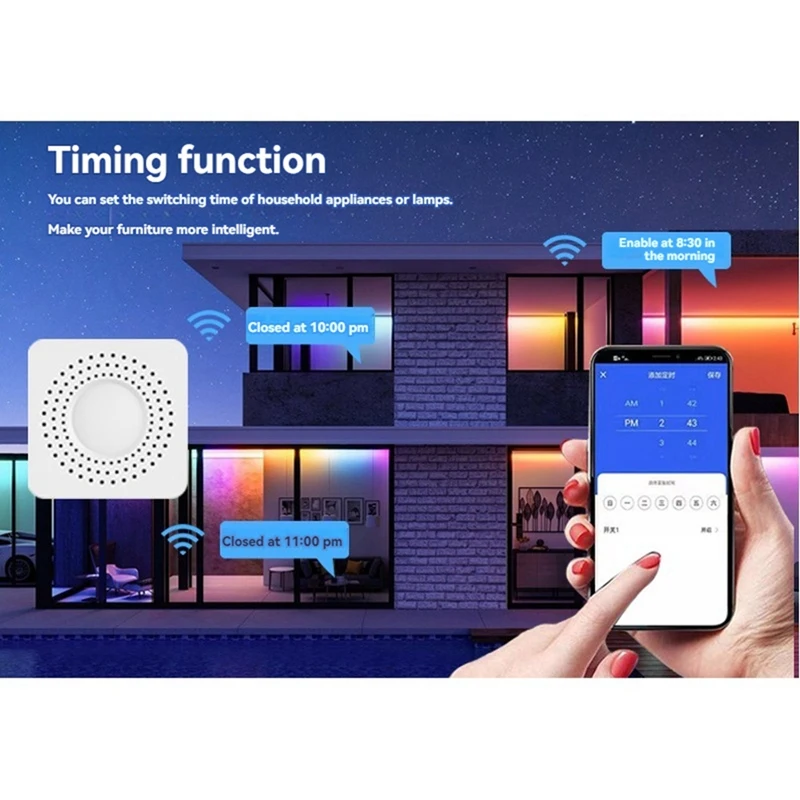 Módulo Interruptor De Relé Wifi, Mini Módulo Interruptor Inteligente, Trabalhar com Alexa Casa, AC100-240V