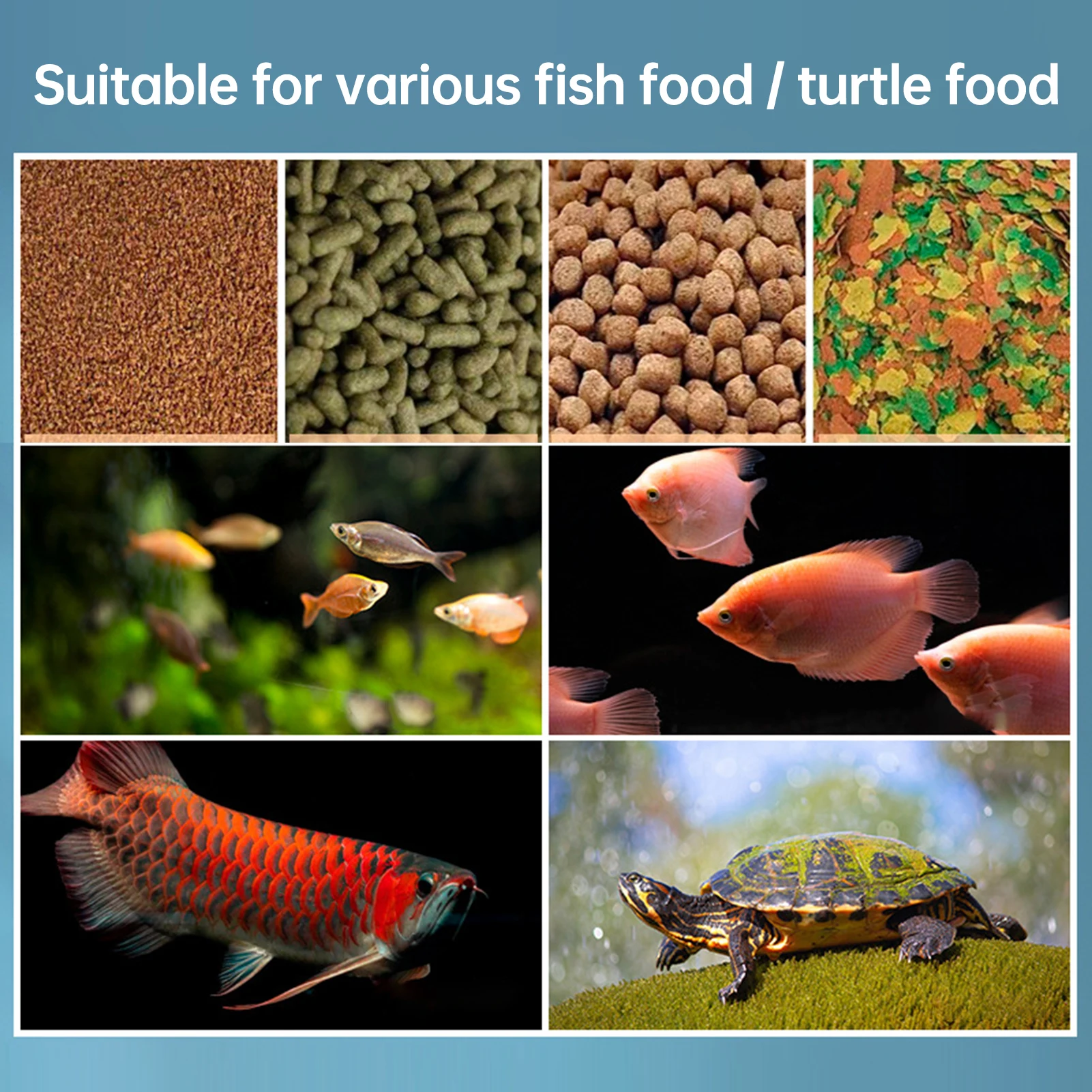 Automatic Fish Feeder 500ml Tank Auto Fish Food Dispenser Timer Feeder Manual Adjustable Outlet for Fish Turtle Food Aquarium