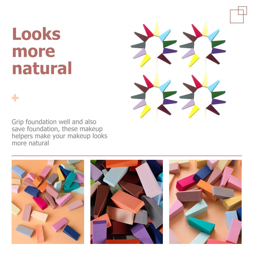 50개 메이크업 스펀지 웨지 크림 컨실러 파우더용 피부 친화적 트라페조이드 블렌더 뷰티 도구