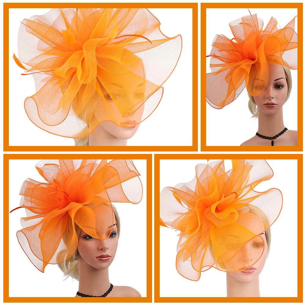 صافي الحجاب الفاسناتور قبعة للنساء الزفاف أغطية الرأس الزعنفة اكسسوارات 20S خوذة الشاي حفل زفاف الكنيسة الحدث #1