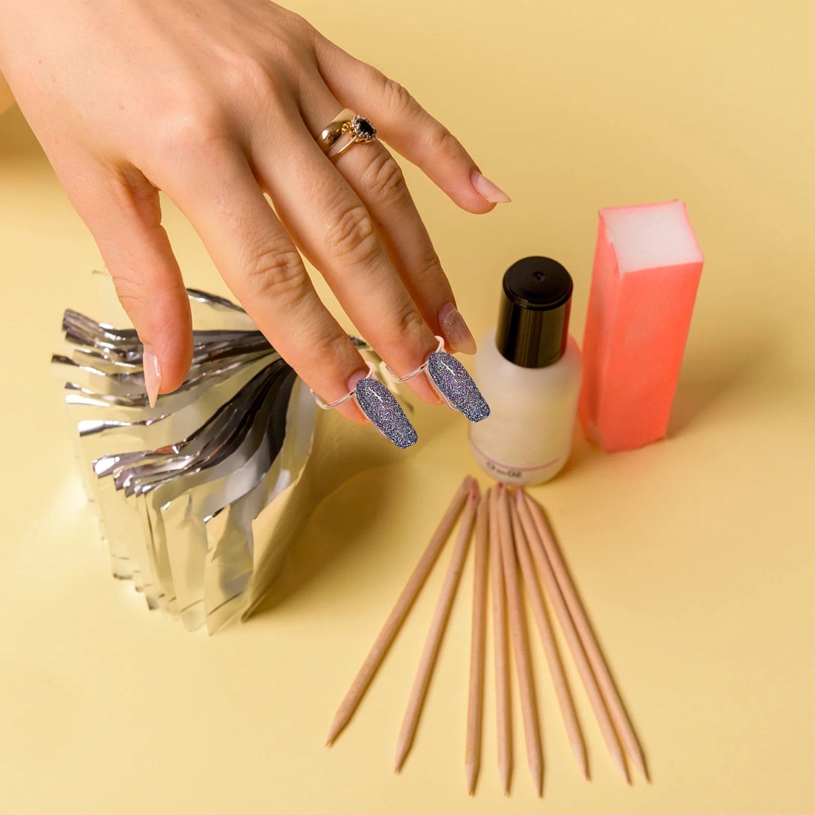 

10Pcs Nail Rings Adjustable Removable Metal Fingertip Rings Fake Nails Art Decoration Set Nail Jewelry Fingertip Jewelry