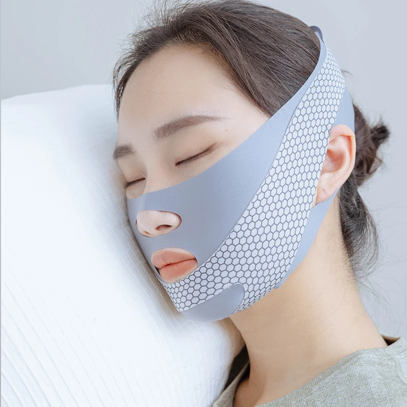 Moldeador de cara con forma de estiramiento Facial para dormir, vendaje adelgazante Facial, relajación, Reduce la papada, banda de adelgazamiento Facial, masaje