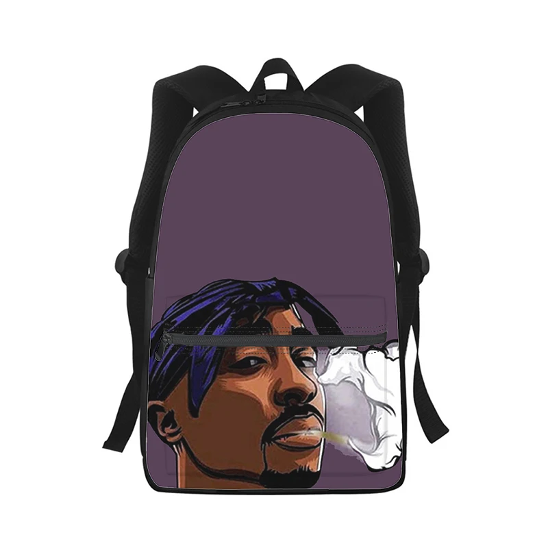 Rapper 2pac Sänger Tupac Männer Frauen Rucksack 3D-Druck Mode Student Schult asche Laptop Rucksack Kinder Reise Umhängetasche