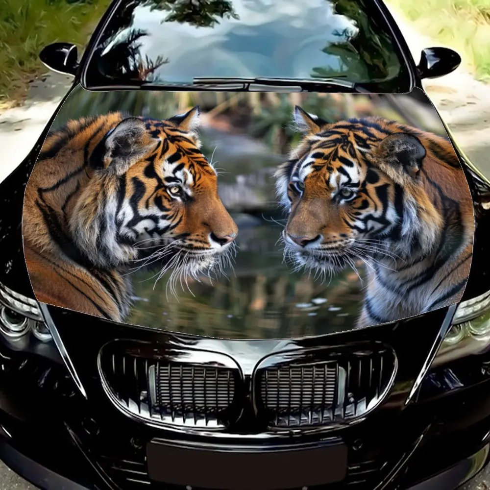 Tiger Car Hood Wrap - Premium Vinyl for Ultimate Style