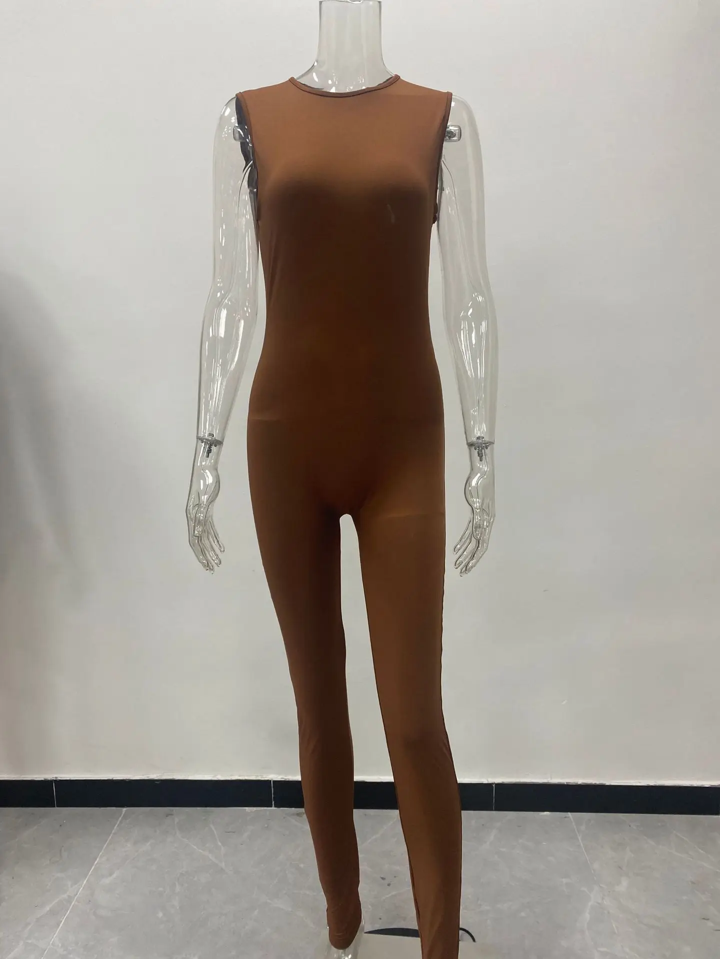 CPSYMYM Weird Puss Fitness Women Skinny Jumpsuit Activewear Bodycon Soft Casual Stretchy Sleeveless Sporty Streetwear Workout Ov