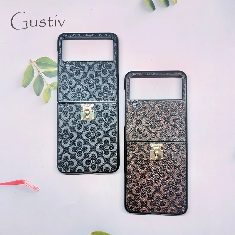 

Folded Phone Case For Samsung Galaxy Z Flip 5 5G Z Flip3 Flip4 Classical Clover Phone Cases For Zflip3 Zflip4 Z Flip 5 4 Cover