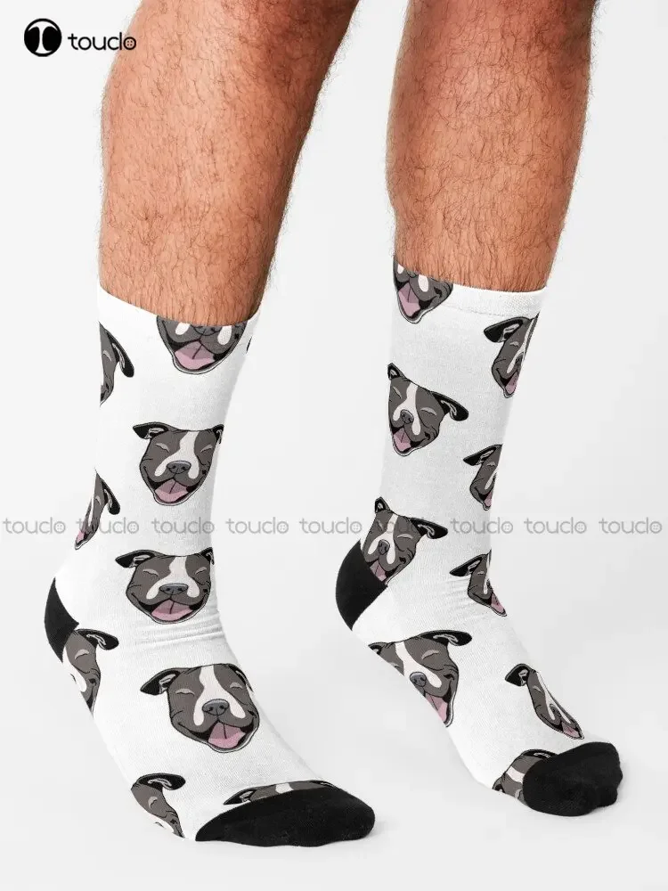 Pitbull Socks Youth Black Soccer Socks 360° Digital Printing Personalized Custom Unisex Adult Teen Youth Socks Custom Gift