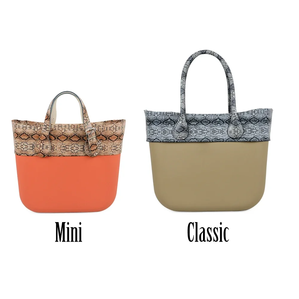 TANQU New Faux Solid Snakeskin Grain PU Leather Trim Decoration for Classic Mini Obag O Bag Serpentine Trims for  Spring season