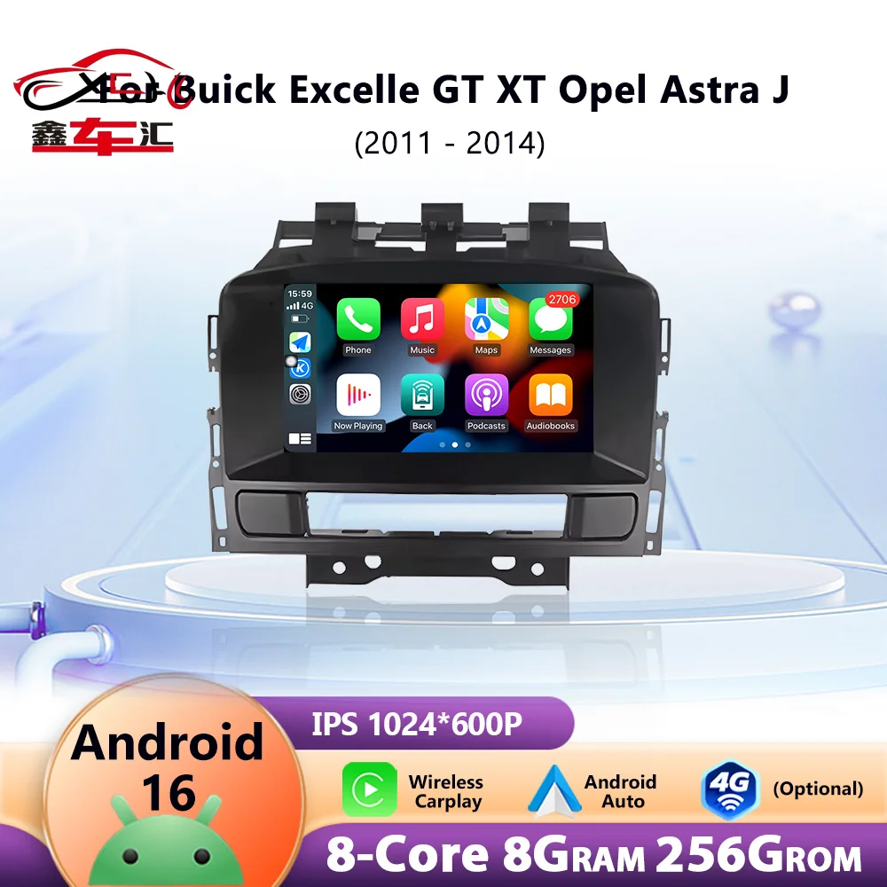Android Auto para Opel Astra J 2011-2014 Buick Excelle GT XT Radio Carplay Reproductor Multimedia para Auto Sistema Inteligente Navi GPS WIFI
