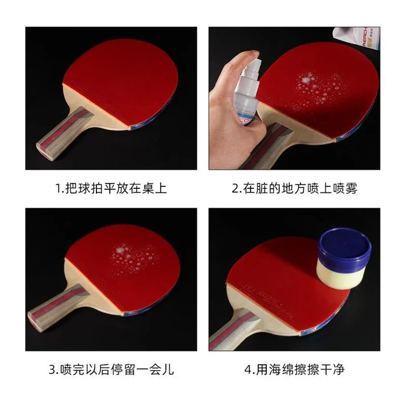 Esponja limpiadora para raqueta de Ping Pong, esponja limpiadora en caja para tenis de mesa, fácil de usar, esponja de limpieza para el cuidado de la raqueta de tenis