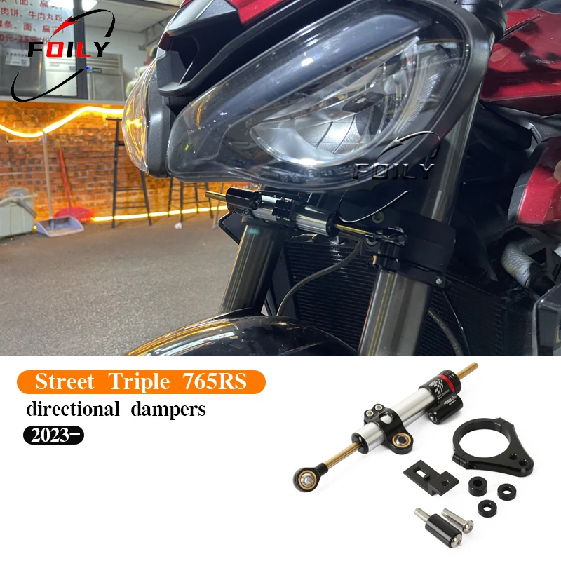 For STREET TRIPLE 765R 765S Street Triple 765 RS 765 R S RS 2023-Motorcycle Steering Stabilize Damper Bracket Mount CNC Aluminum