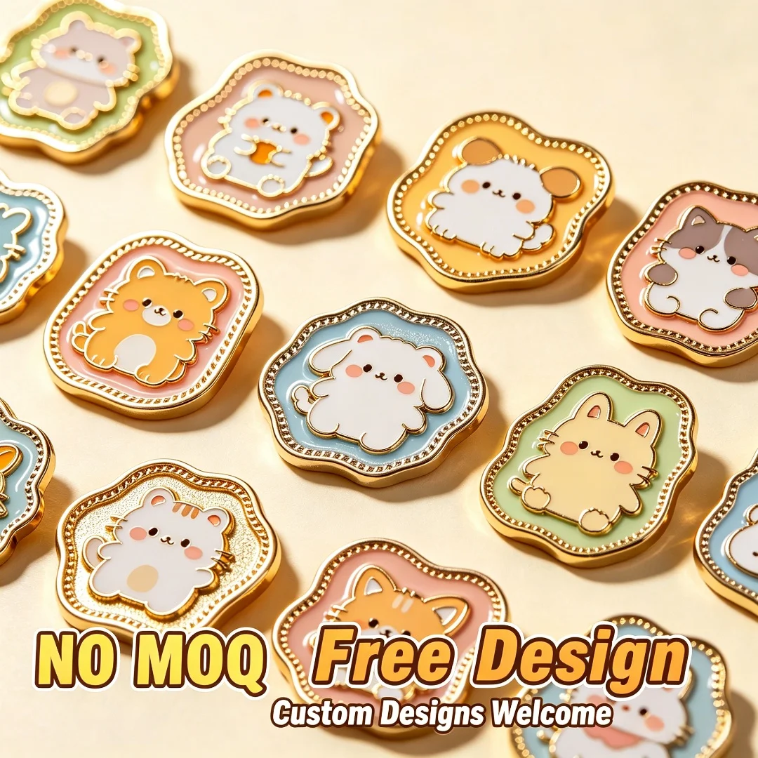 Cute Cartoon Animal Enamel Pins, Kawaii Cat Dog Rabbit Fox Lapel Badges, Metal Brooch Pin for Backpack Clothing Decor Gift