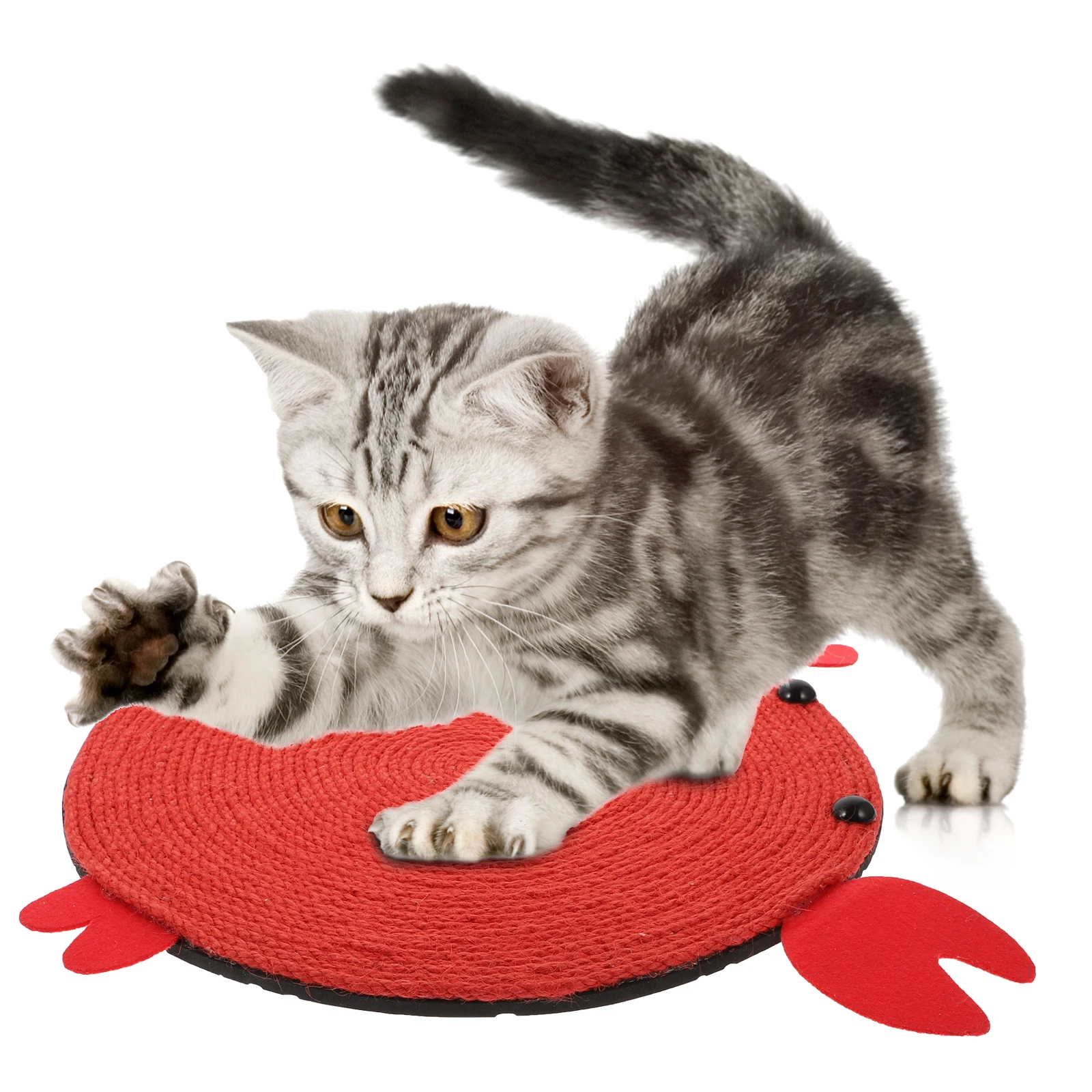 

Crab Cat Scratch Board Kitten Mat Red Sisal Rope Grinding Claws Cushion Pet Playing Safe Durable Furniture Training Toy