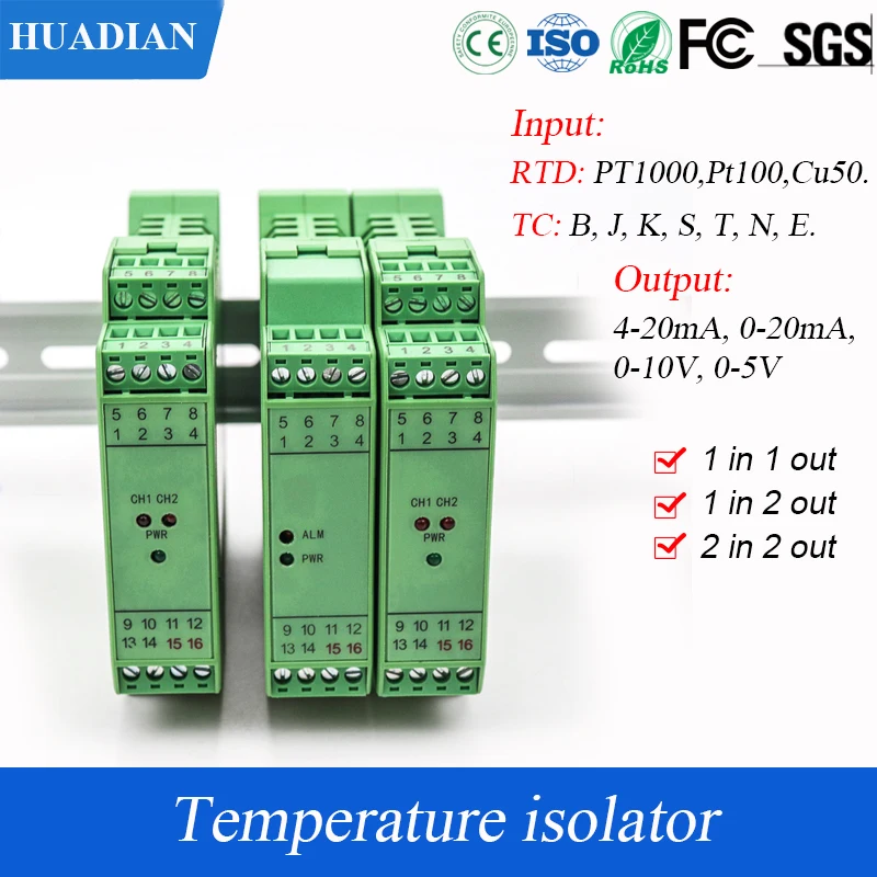 1 in 1 out thermocouple to 4-20ma converter analog thermocouple temperature signal isolator