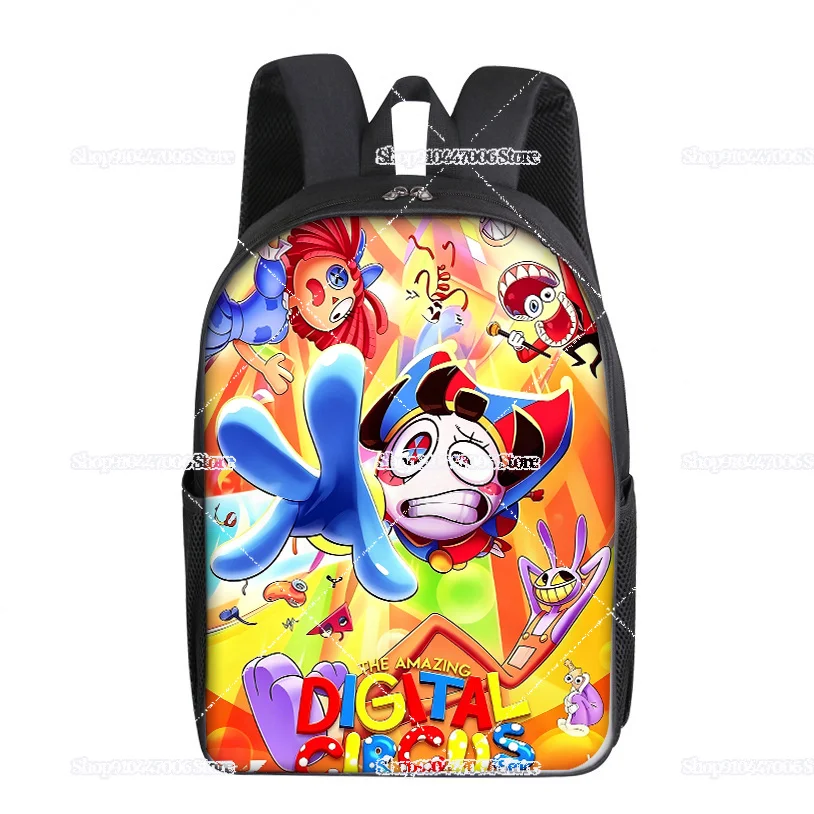 Cartoon Anime The Amazing Circus Print Backpack for Student Bookbag Cute Figure Pomni Jax Shoulders Bag School Back Pack Gifts view 5