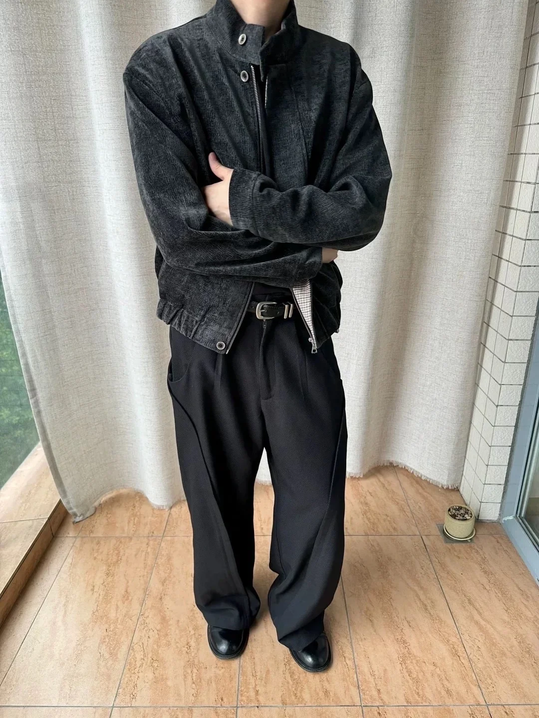 

Мужское осеннее замшевое пальто оверсайз в американском ковбойском стиле с вышивкой, теплое, легкое, модное, повседневное, популярное, винтажное