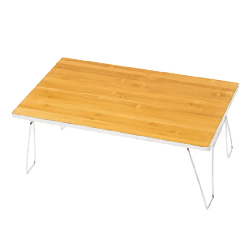 

Portable Foldable Camping Table with Bamboo Top & Stainless Steel Frame