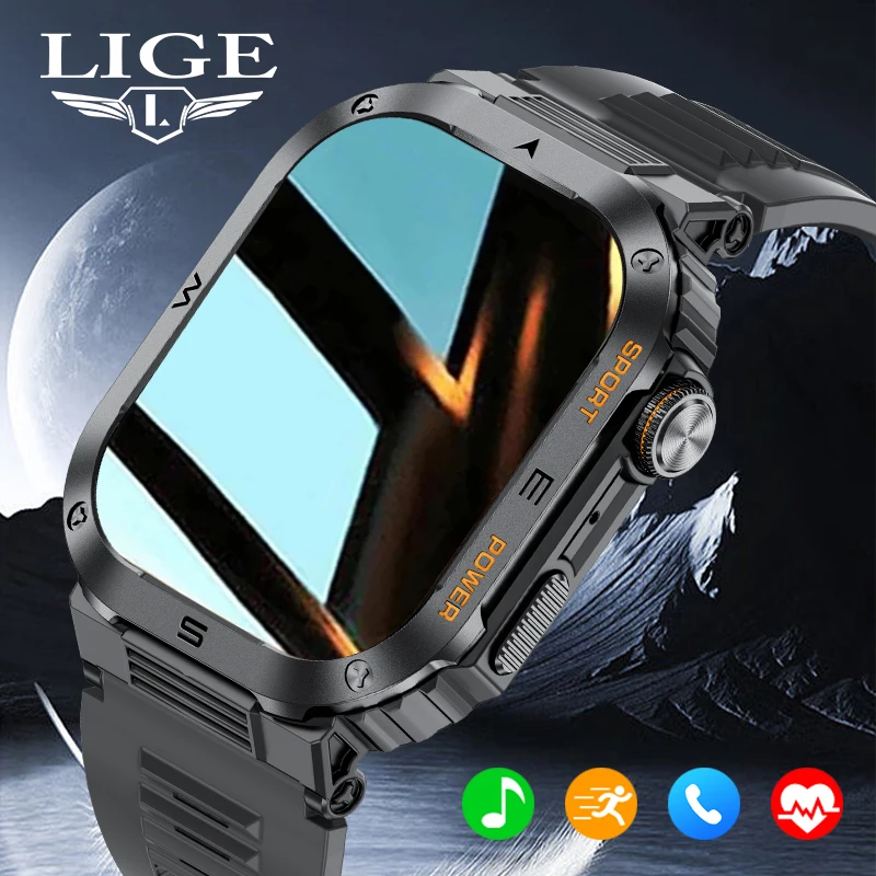 LIGE Outdoor Waterproof Sport Smart Watch Men 2.01