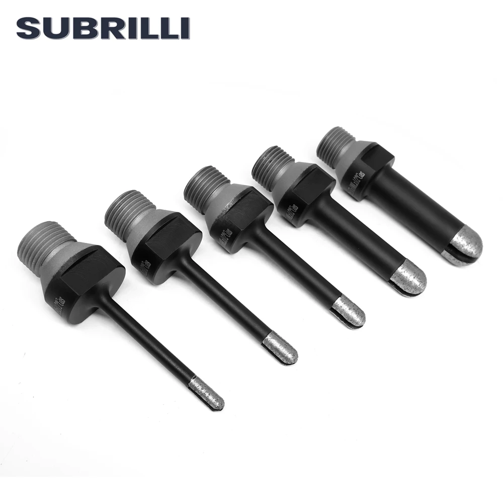 SUBRILLI 6/8/10/12/15/20mm 1/2gas Thread Diamond Finger Bit Milling Cutter Drill Bit For Ceramic Tile Granite Marble 1piece