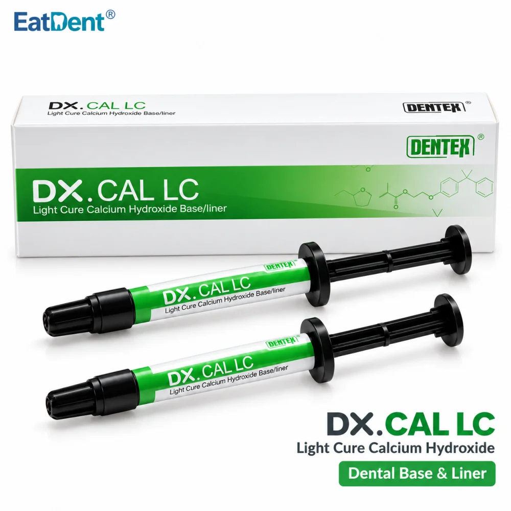 DENTEX DX.CAL LC Light Cure Calcium Hydroxide Base/Liner 1.5g/pc for Direct and Indirect Pulp Capping Dental Filling Materials