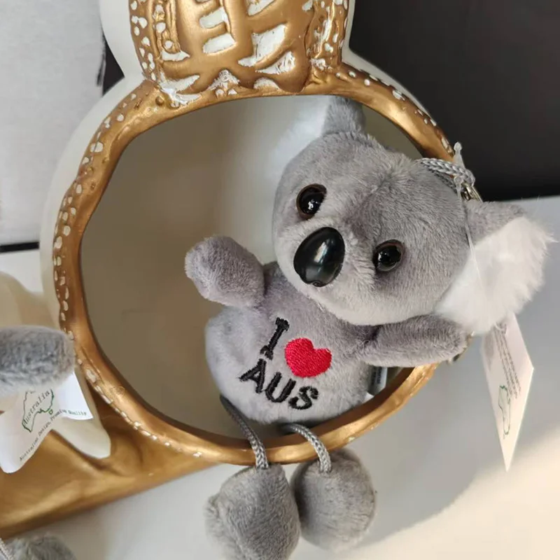Cute Koala Keychain Plush Kangaroo Birthday Doll Backpack Accessory Creative Gift Key Holder Soft Toy-shaped Cartoon Series view 4
