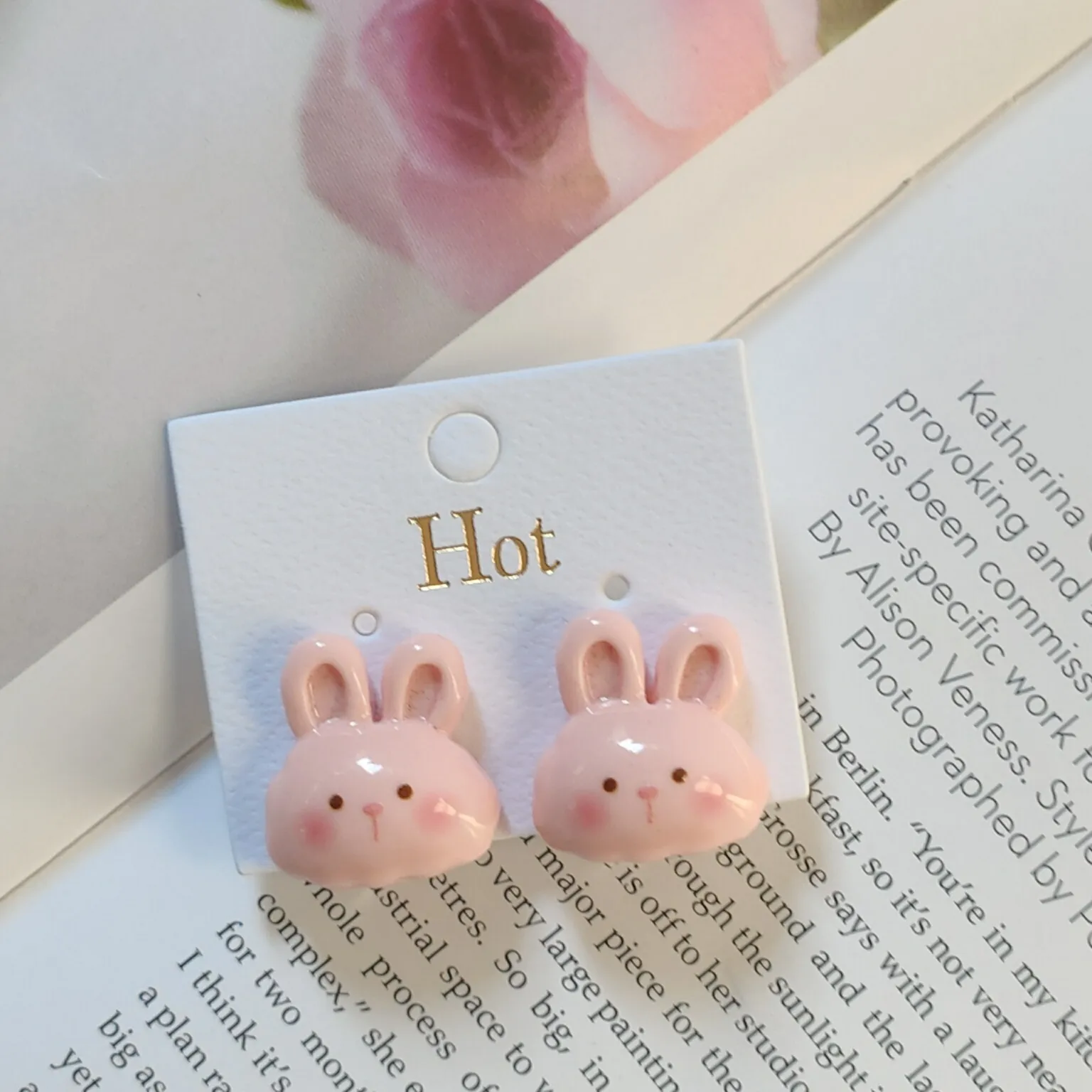 لطيف الأرنب الدب ستار الراتنج كليب على أقراط للأطفال الفتيات الصغيرات لا اخترقت جميل القرط الموضة مجوهرات