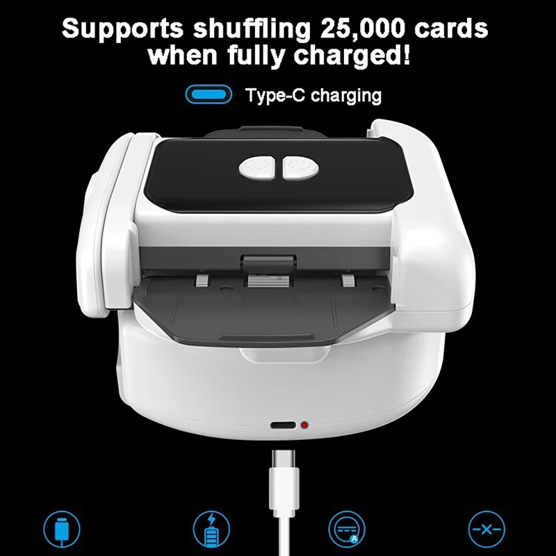 2 سطح السفينة التلقائي بطاقة المتثاقل مع بطاقة قطرة مجلس الكهربائية لعبة البوكر المتثاقل لألعاب البطاقات المنزل حفلة نوع-C قابلة للشحن #4