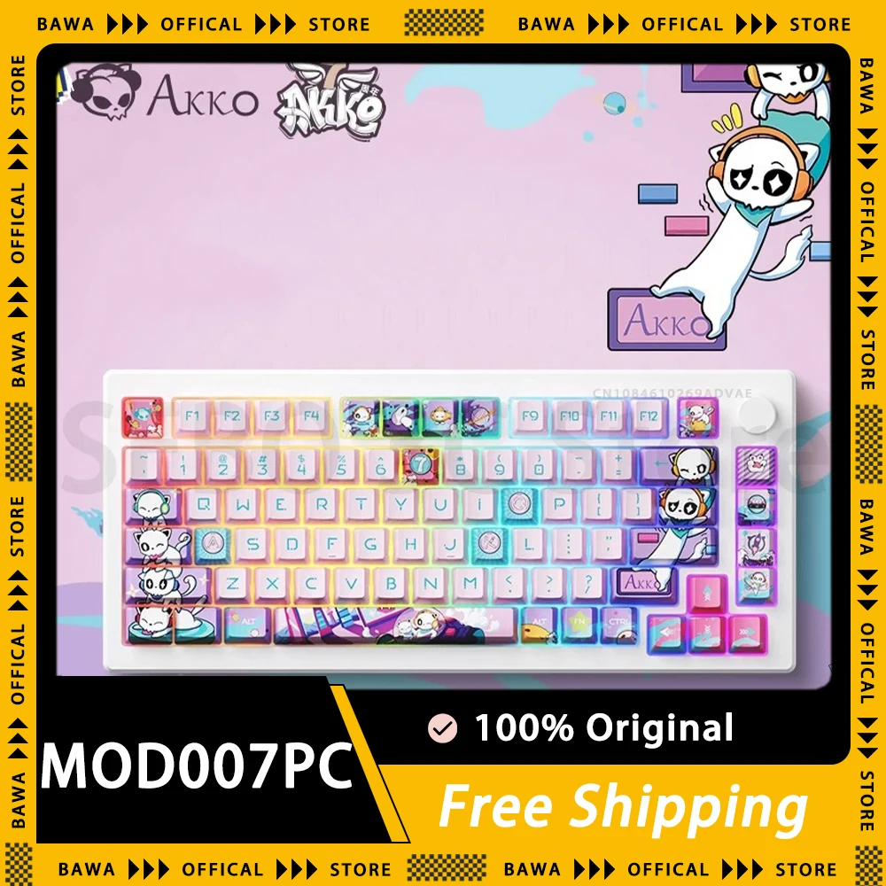 

AKKO MOD007PC Mechanical Keyboard Multifunctional Knob Gaming Keyboard Hot Swap Dynamic RGB Gasket Pc Gamer Accessories Office