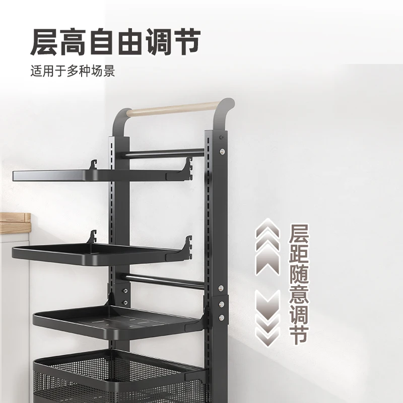 

Kitchen pot rack Multi-layer rack Floor-to-ceiling household vegetable pot rack Multifunctional mobile pot storage