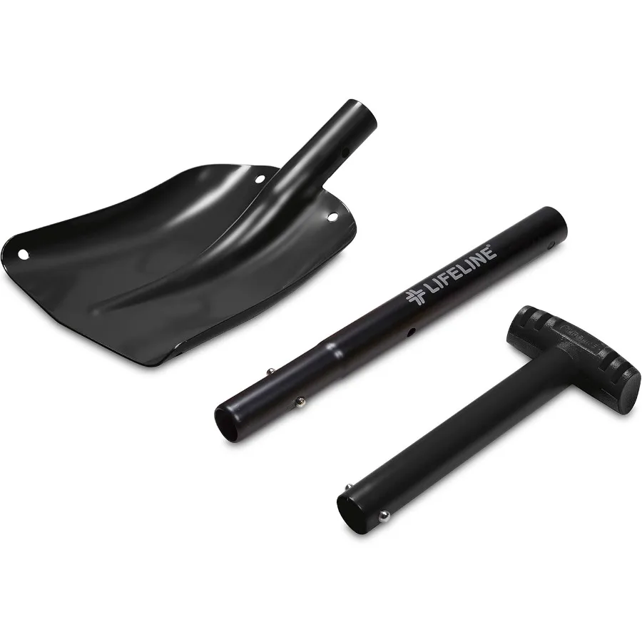 مجرفة رياضية من الألومنيوم 4016 مع تصميم قابل للطي مكون من 3 قطع مثالية لإزالة الثلوج ومجموعات طوارئ السيارة والتخييم والمشي لمسافات طويلة #2