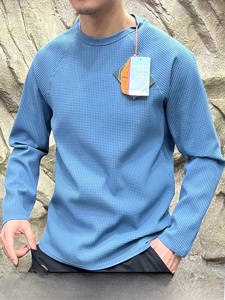 

Outdoor Waed Elastic Sports Sweatirt Men's Women's Breathable Moisture ng Stand Fit Long Sve round Ne T-irt