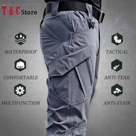 Pantalon Cargo tactique pour hommes, imperméable, pour l'extérieur, Combat SWAT, militaire, Camouflage, décontracté, multi-poches, jogging de travail