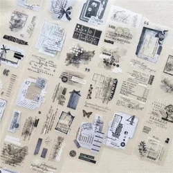 Journal Pages Vintage Retro Fragment Background Washi PET Tape for Card Making DIY Decorative Sticker