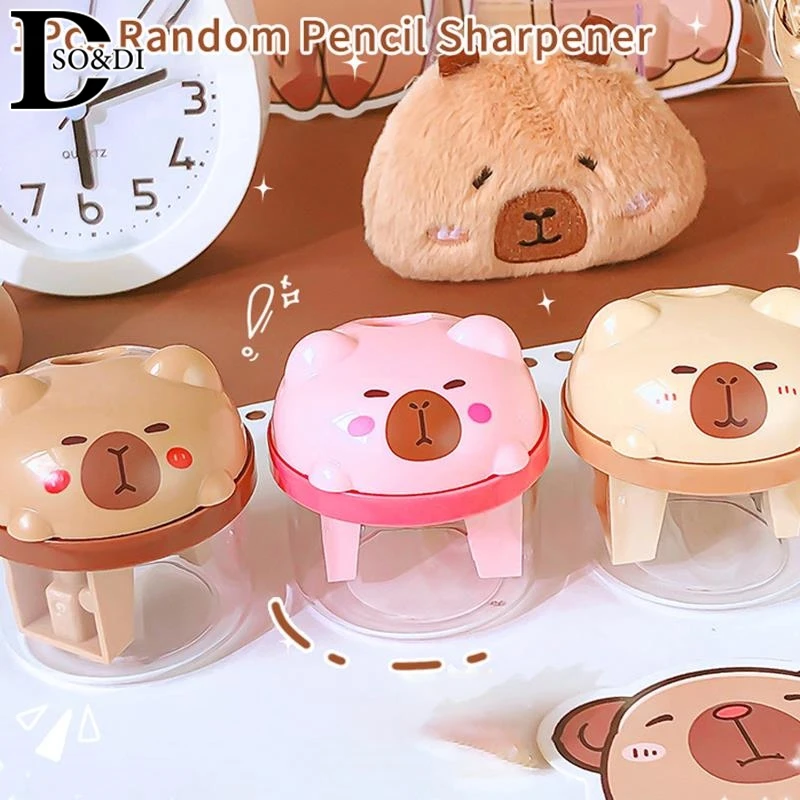 Random Cartoon Cute Capybara Pencil Sharpener Portable Mini Manual Sharpener Office School Supplies Student Stationery Gift