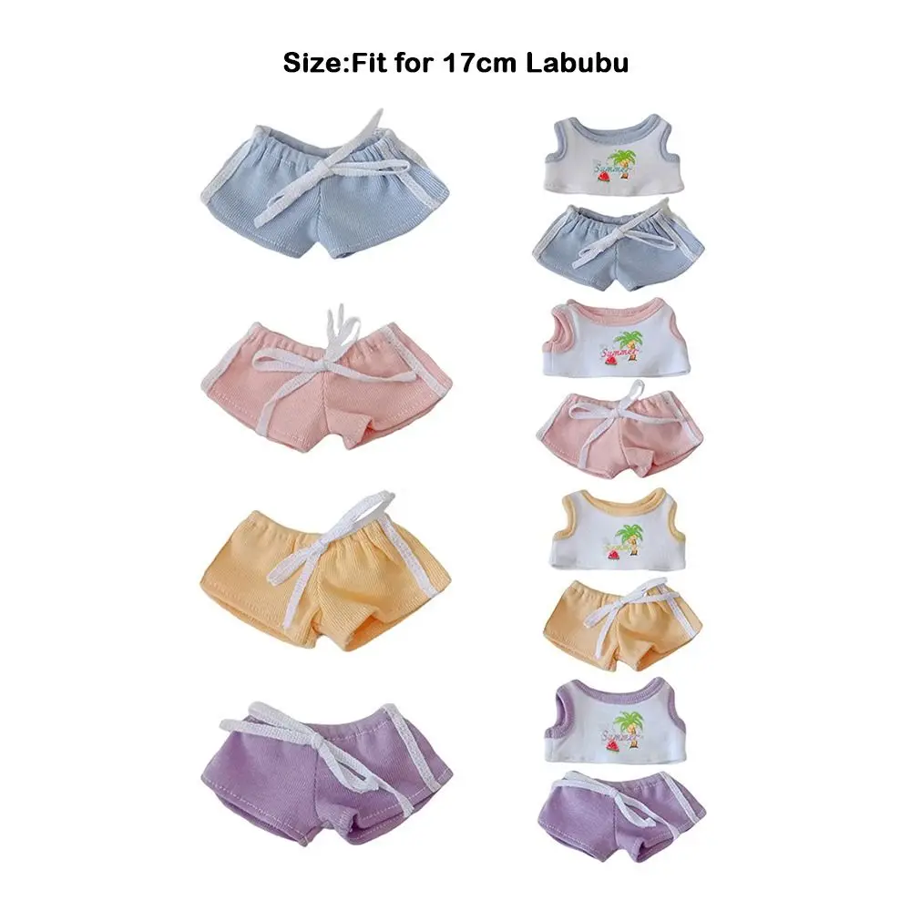 Trendy Solid Color For Labuubu Clothes DIY All-match Doll's Accessories Handmade Plush Stuffed Toy Clothes