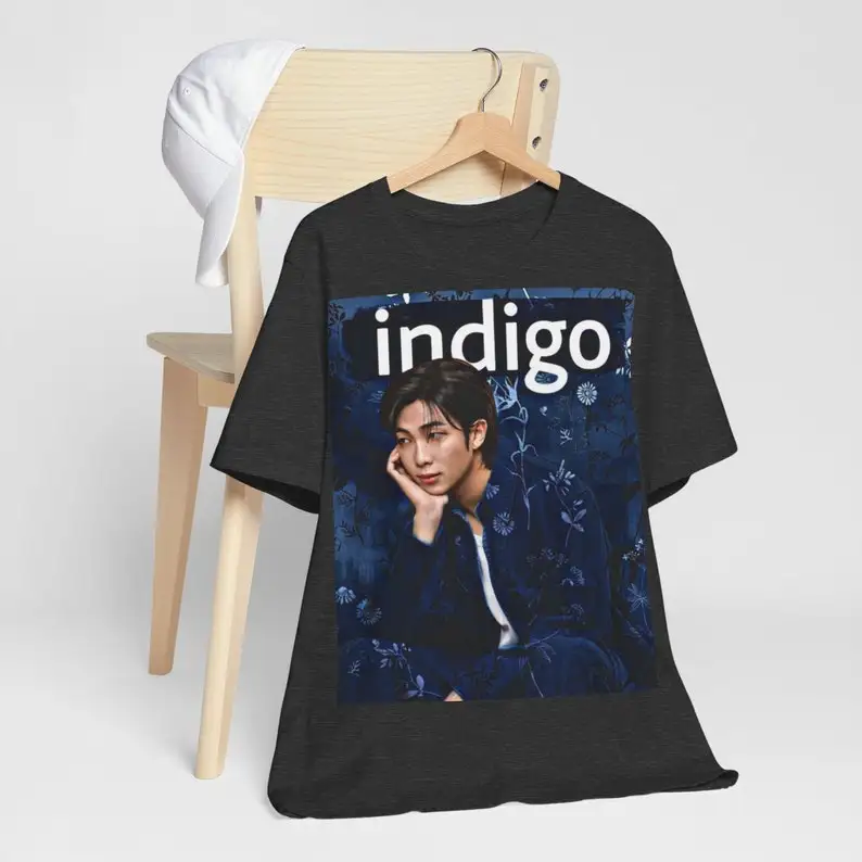 Unisex ShortSleeved Jersey Indigo RM Album Exclusive Design Absolute Comfort Unique Style Versatile KPop Fanwear tshirt